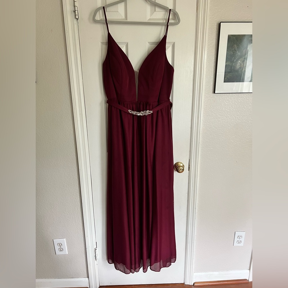 Azazie Leah Bridesmaids Dress in Cabernet fits like an 18